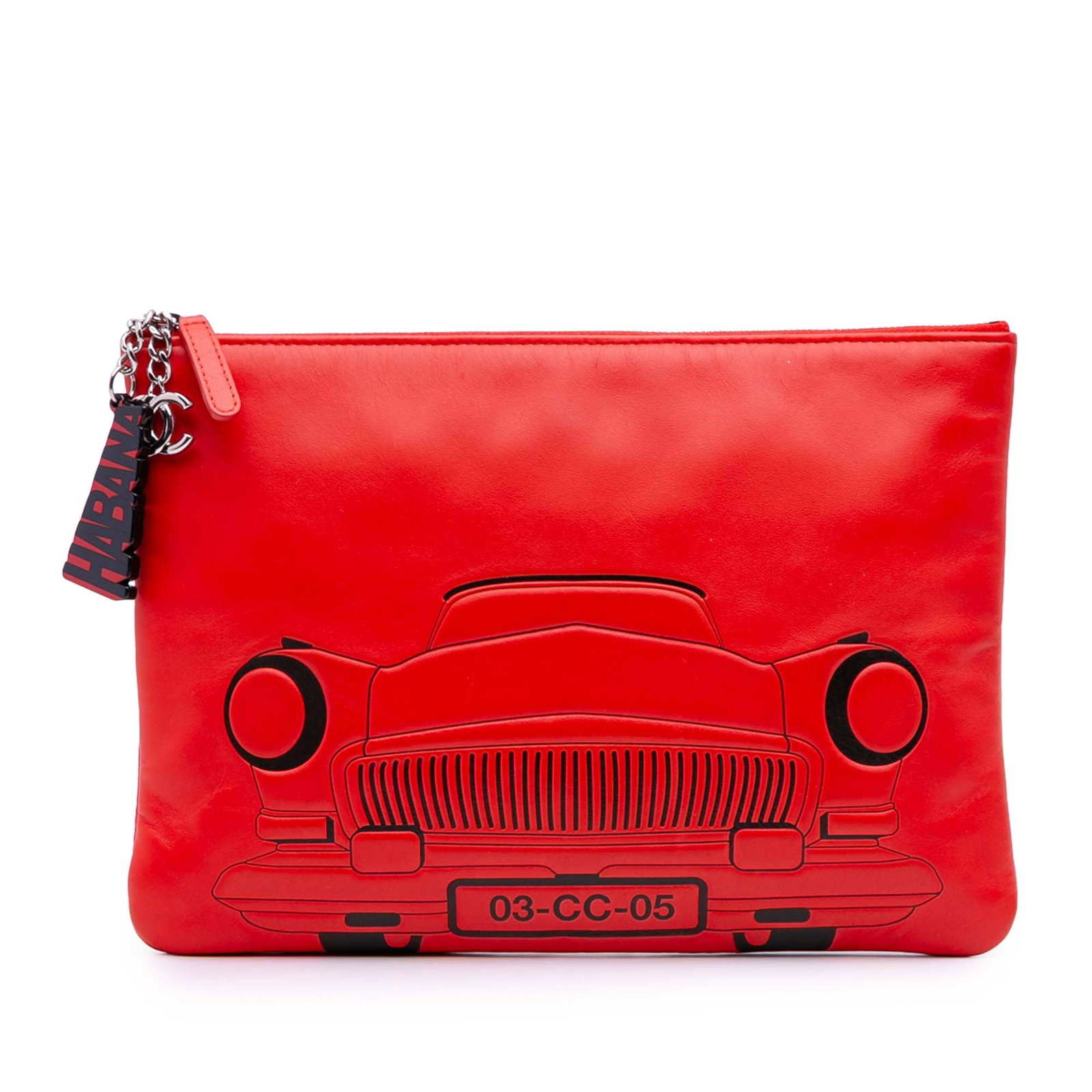 Chanel Medium Cuba La Habana O Case Clutch Red Lambskin (1 of 11)