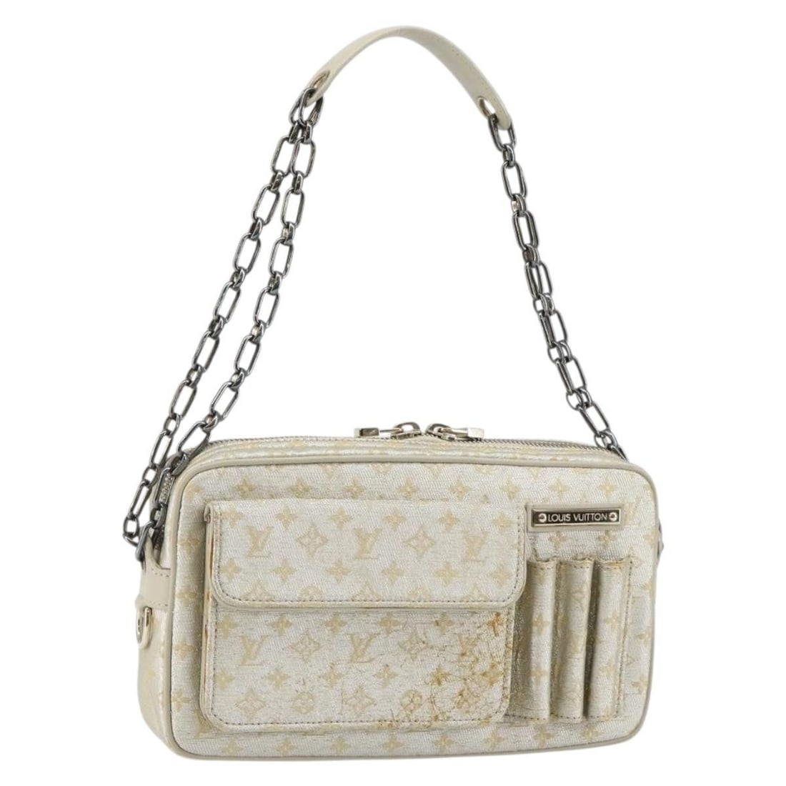Louis Vuitton McKenna Mini Lin Canvas Shoulder Bag Gold France (1 of 18)