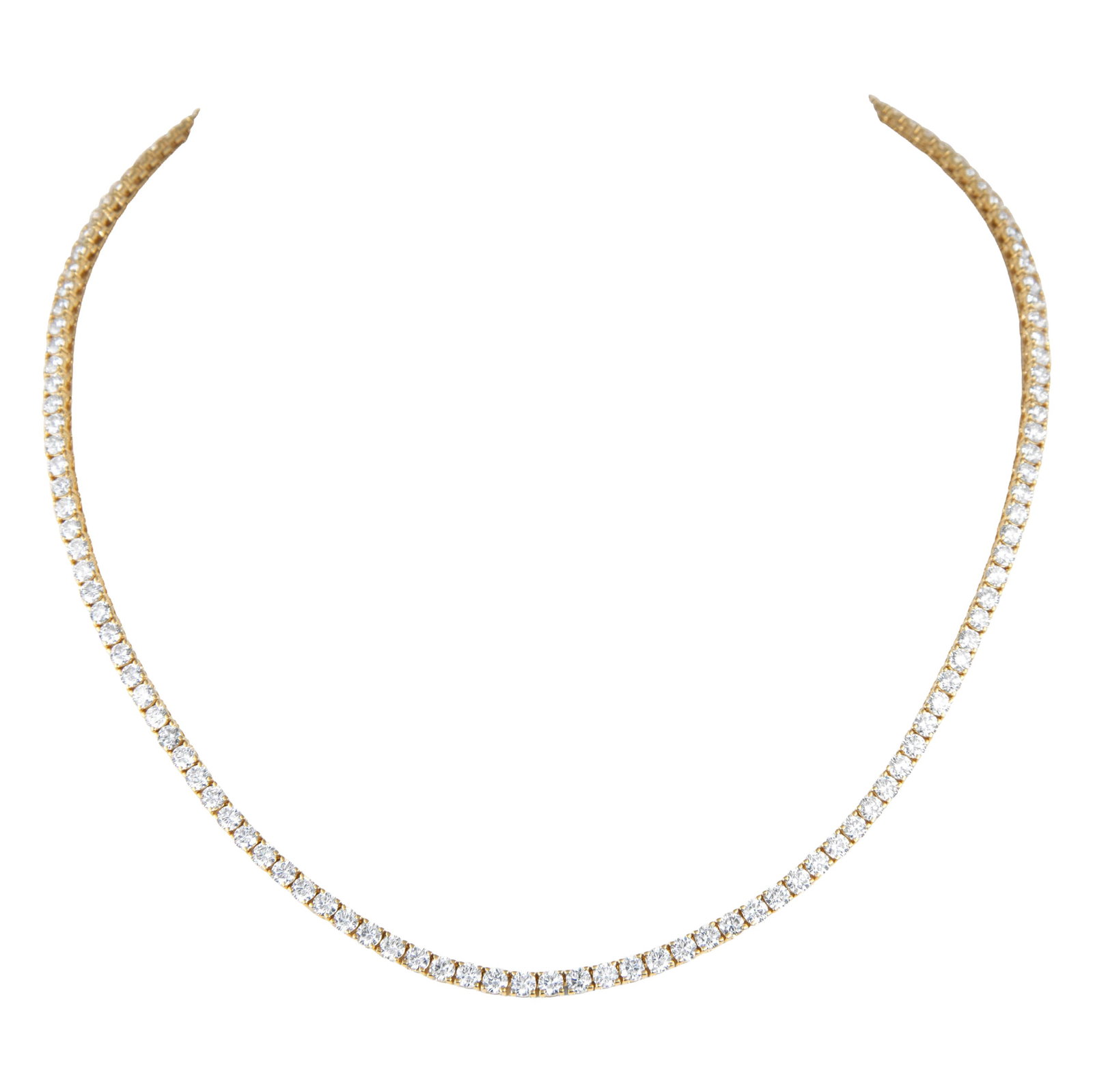 11.06ct Diamond Tennis Necklace 18k Yellow Gold (1 of 4)