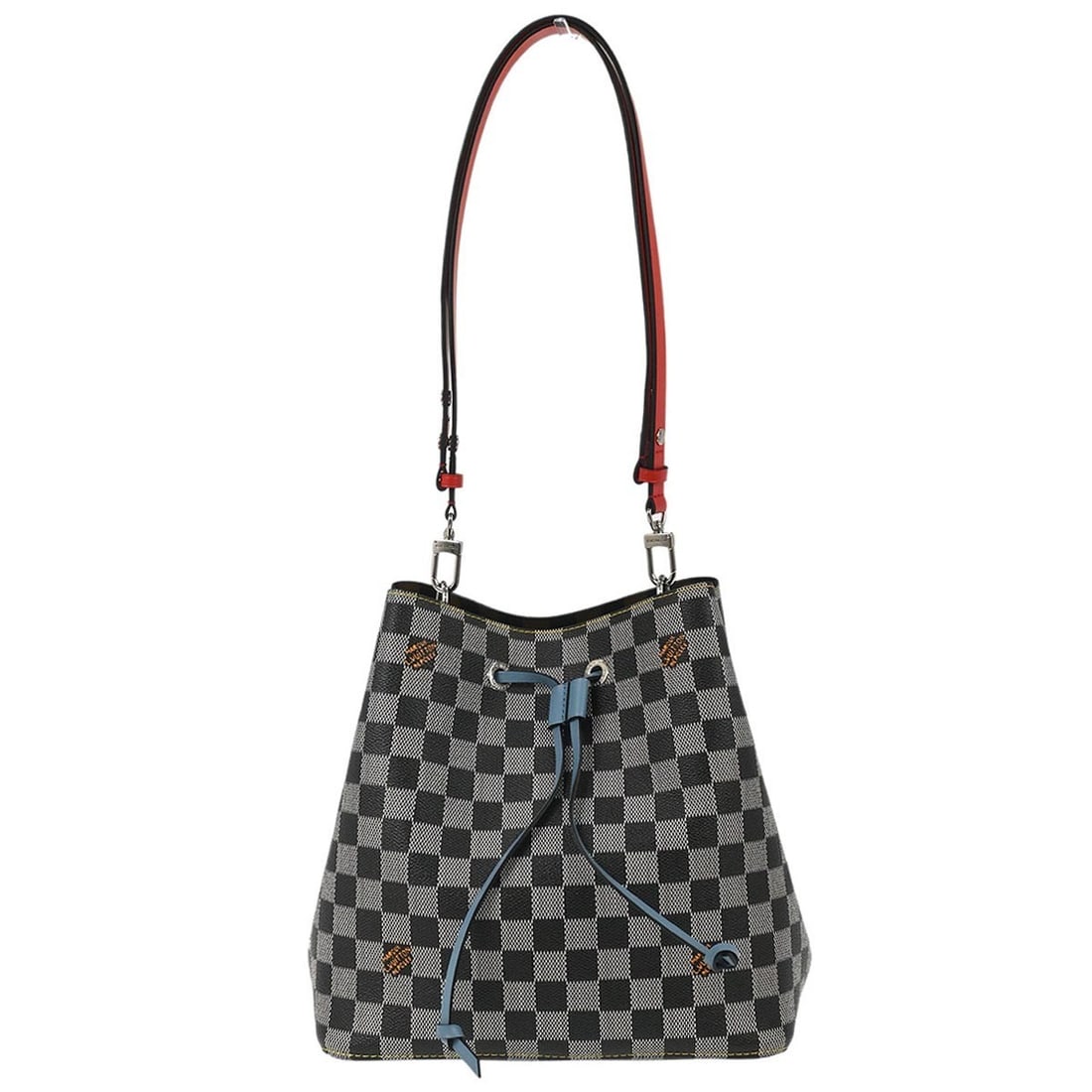 Louis Vuitton NeoNoe Canvas Multicolor Limited Edition Bucket Bag: Louis Vuitton NeoNoe Canvas Multicolor Limited Edition Bucket Bag This Louis Vuitton NeoNoe Handbag Limited Edition features the iconic colored Damier canvas in a multicolour design. The bag is crafte
