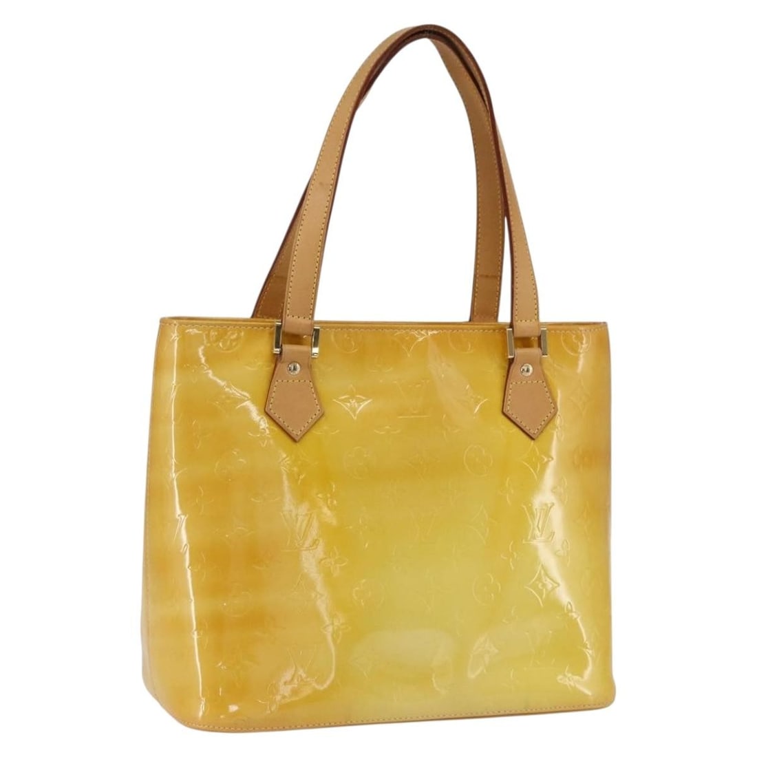 Louis Vuitton Houston Lime Yellow Patent Leather Handbag Monogram Vernis M91055: Louis Vuitton Houston Lime Yellow Patent Leather Handbag Monogram Vernis M91055 This Louis Vuitton Houston handbag features the iconic Monogram Vernis in a distinctive lime yellow patent leather. Made