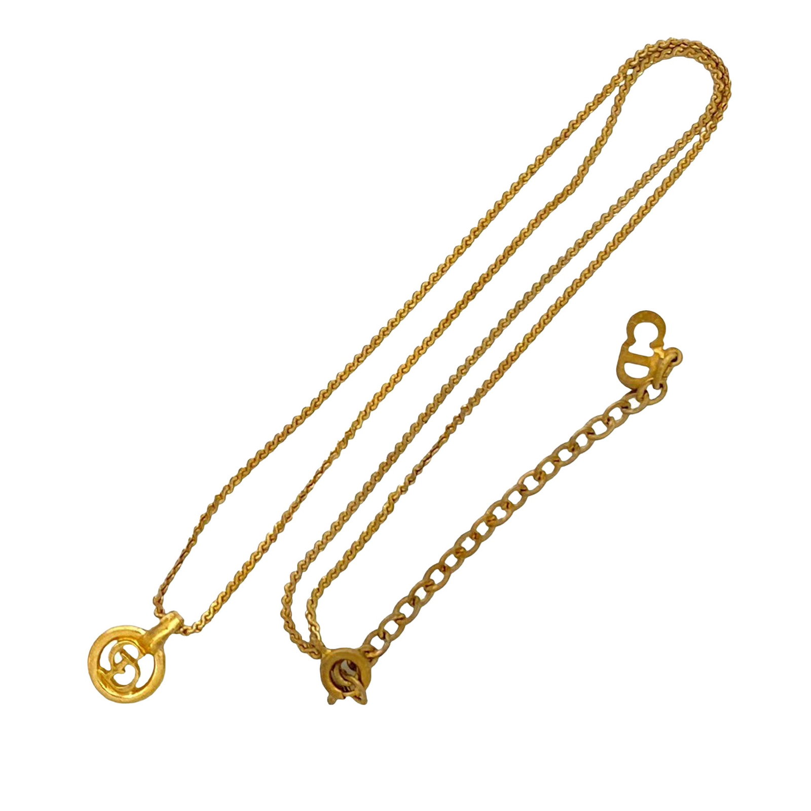 Dior CD Logo Pendant Necklace in Gold Plated Metal (1 of 10)