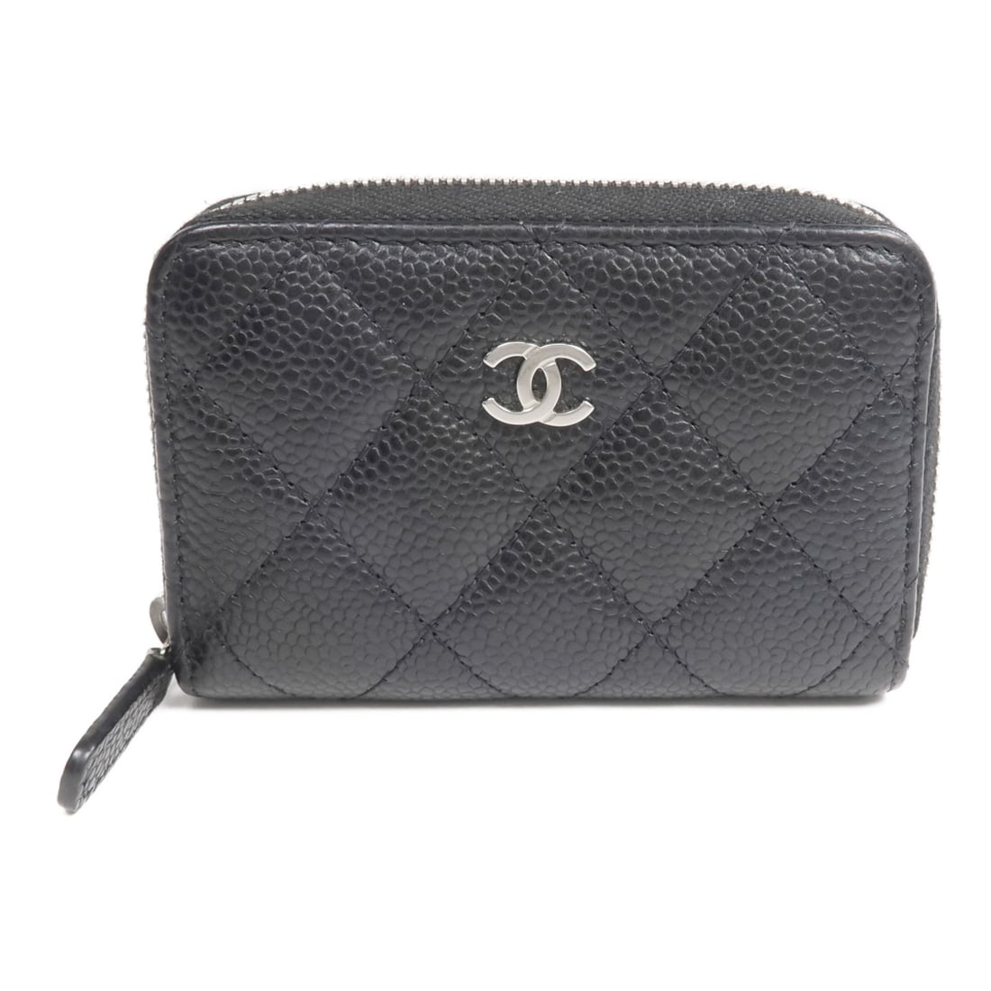 Chanel Black Calfskin Card Case with Silver CC Logo (1 of 16)