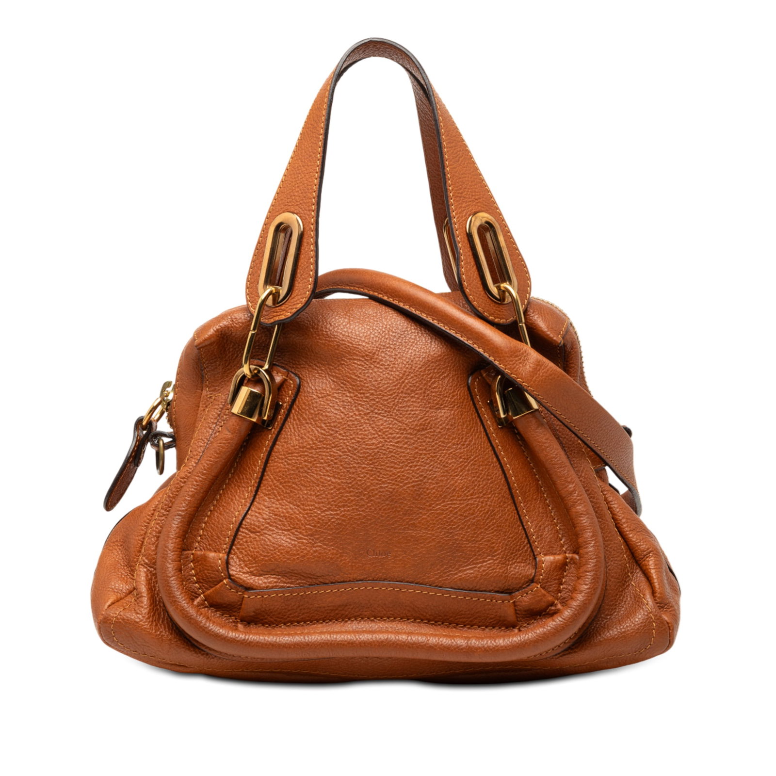 Small Paraty Brown Leather Satchel with Detachable Strap by Chloe (1 of 7)