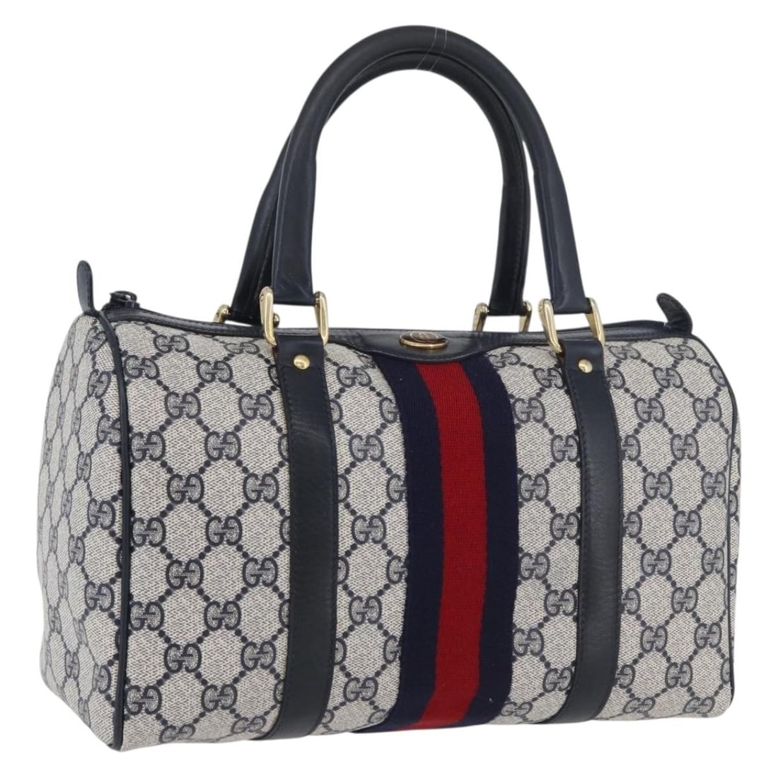 Gucci GG Supreme Sherry Line Navy Two Way PVC Leather Handbag with Dust Bag (1 of 18)