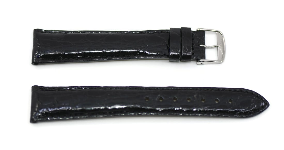 Longines Authentic Black Leather Watch Strap 20mm (1 of 2)