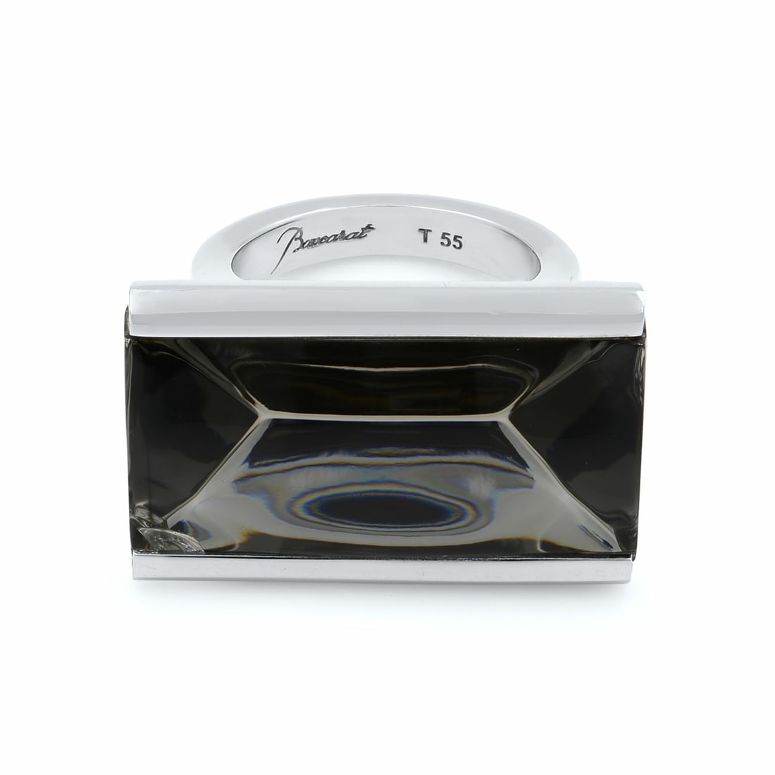 Baccarat So Insomnight 925 Sterling Silver Gray Crystal Ring (1 of 5)