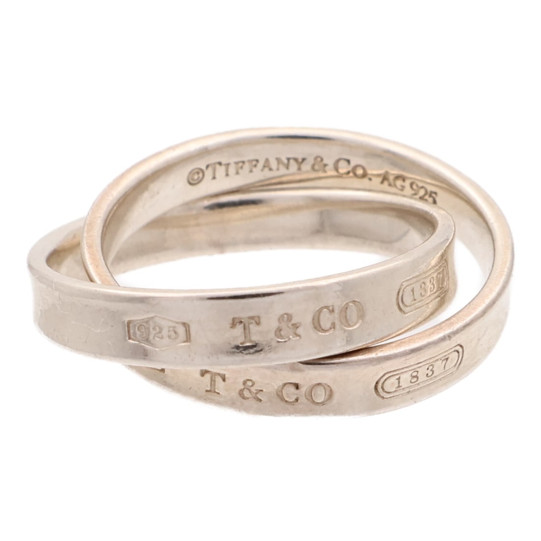 Tiffany 1837 Collection Sterling Silver Double Band Ring Size 7 (1 of 9)