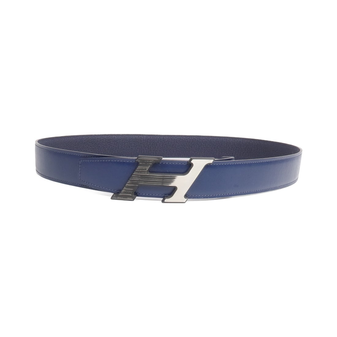 Hermes Clemence and Box Calf Navy Leather H Speed Men's Belt: Hermes Clemence and Box Calf Navy Leather H Speed Men's Belt This Hermes H Speed belt features navy calfskin leather, designed for men. Crafted in France, it showcases a classic and sophisticated styl