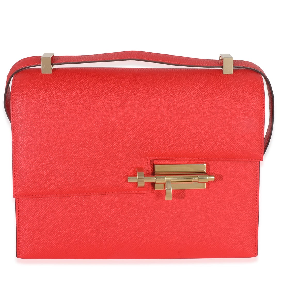 Hermes Verrou 23 Shoulder Bag in Red Epsom Leather with Gold Tone Hardware (1 of 10)