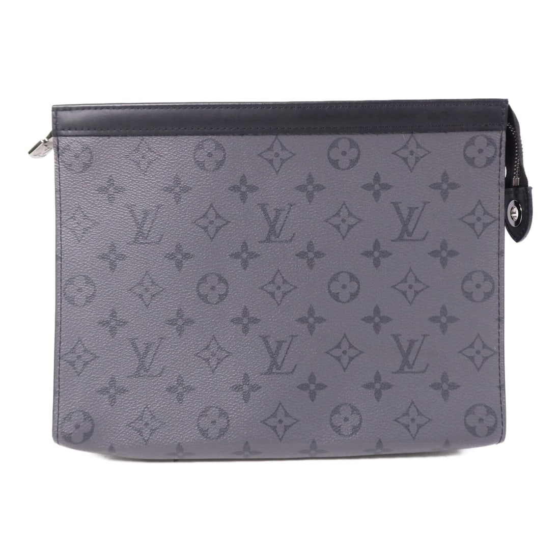 Louis Vuitton Pochette Voyage MM Grey Monogram Clutch Bag M69535 SHW: Louis Vuitton Pochette Voyage MM Grey Monogram Clutch Bag M69535 SHW This Louis Vuitton Pochette Voyage MM clutch bag features the iconic Monogram design in gray, crafted from durable PVC coated canva