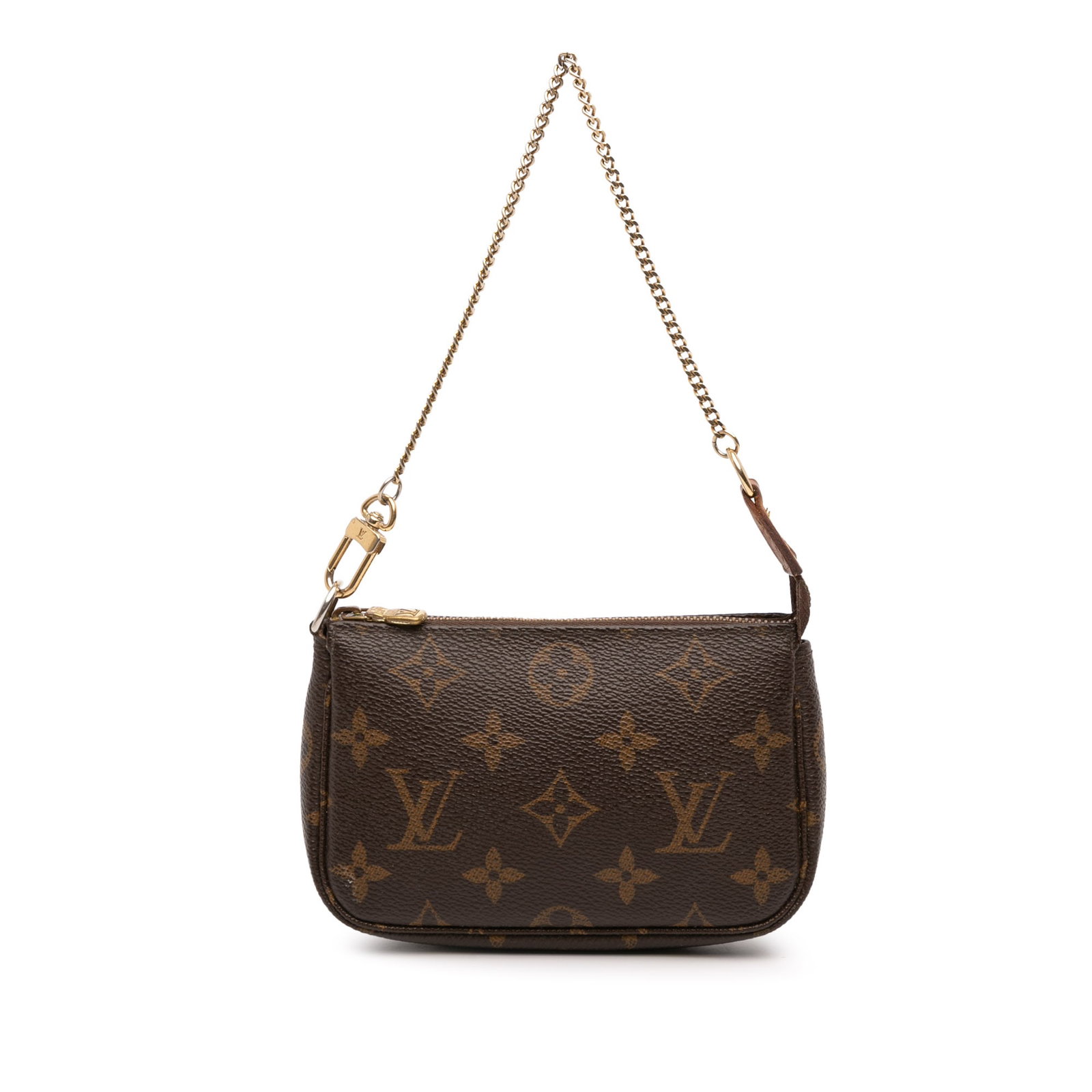 Louis Vuitton Mini Pochette Monogram Canvas Bag with Chain Handle (1 of 11)