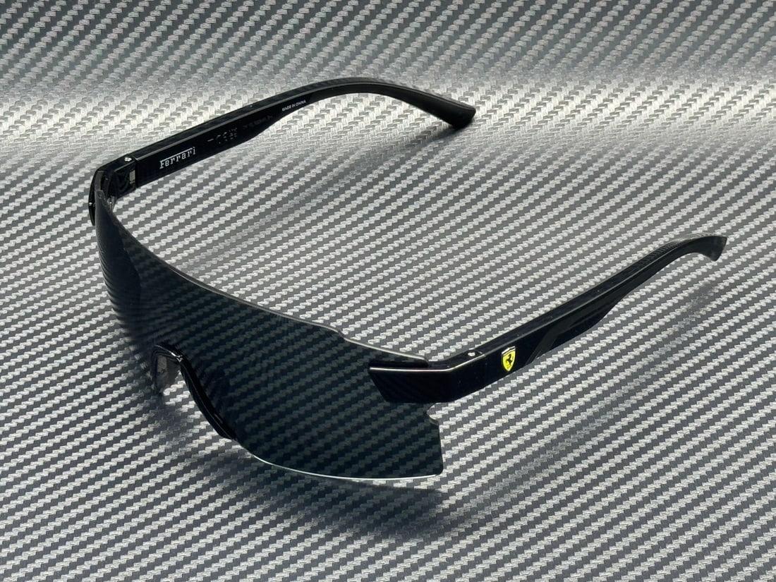 Men's Ferrari FZ6024U Shiny Black Sunglasses with Dark Grey 65mm Lenses (1 of 4)