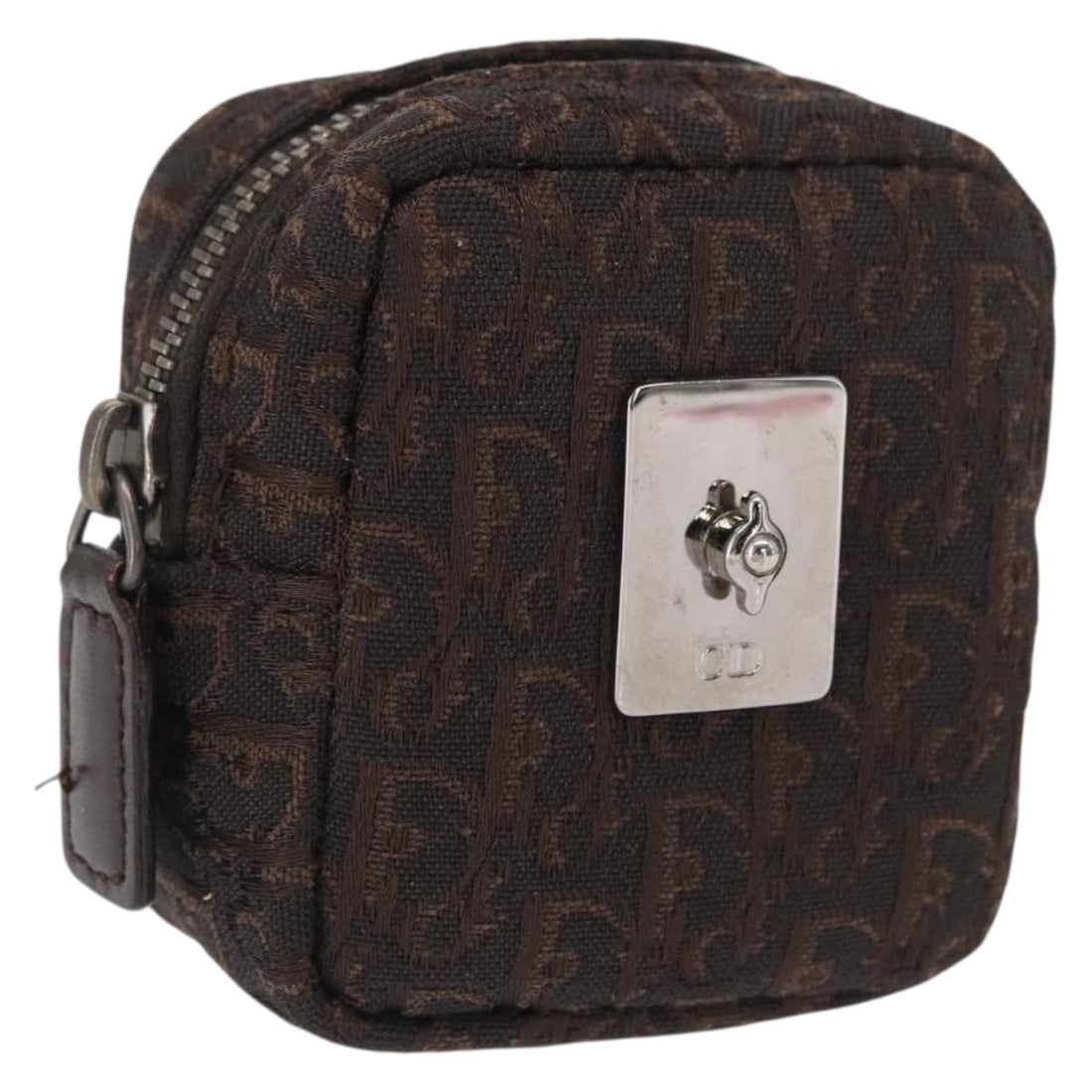 Brown Trotter Canvas Pouch by Christian Dior Italy: Brown Trotter Canvas Pouch by Christian Dior Italy This Christian Dior pouch features the iconic Trotter canvas in brown, offering a compact and stylish accessory for women. Made in Italy, it is desig