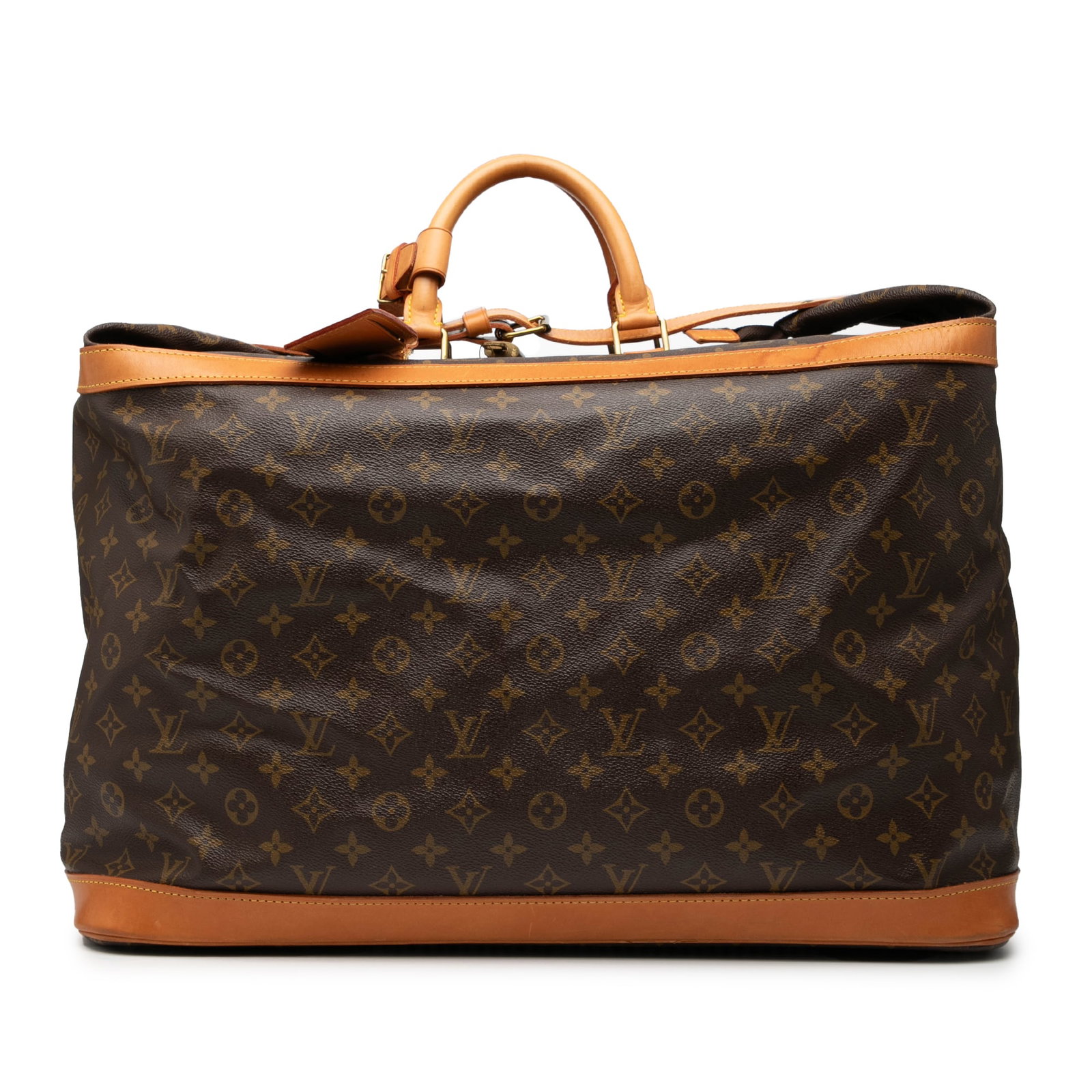 Louis Vuitton Cruiser 50 Brown Monogram Canvas Travel Bag with Vachetta Leather Trim (1 of 8)