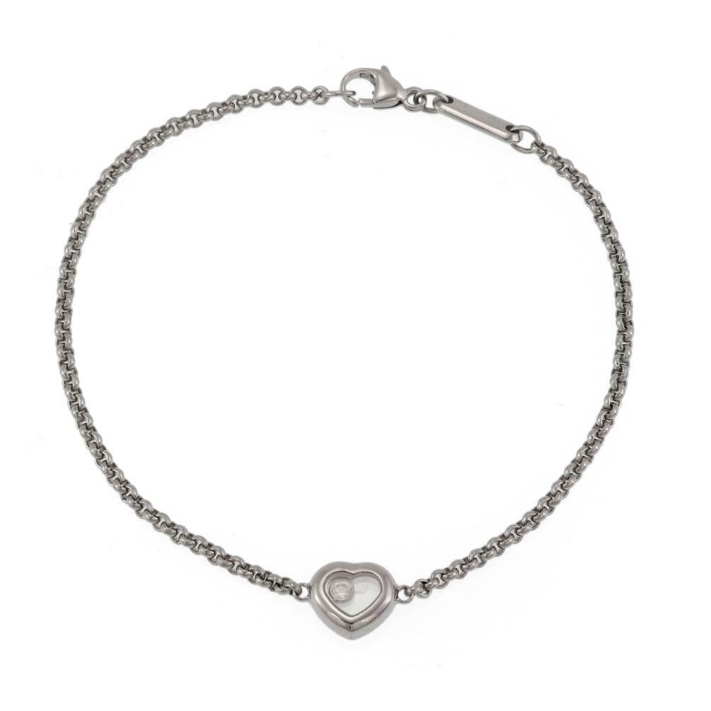 Chopard Happy Diamond 18k White Gold Heart Charm Bracelet with Certificate (1 of 6)