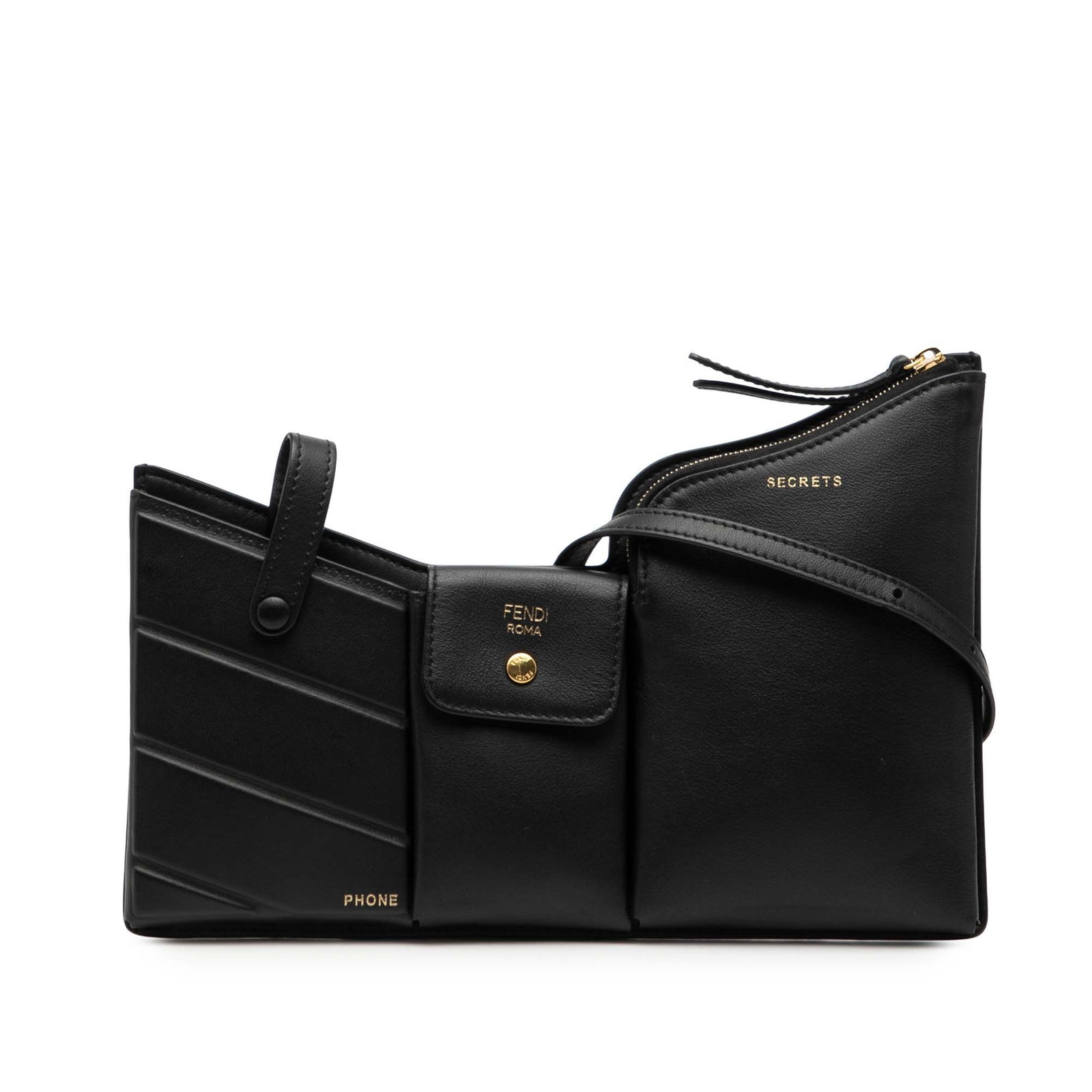 Mini 3 Pocket Black Leather Crossbody Bag by Fendi (1 of 8)