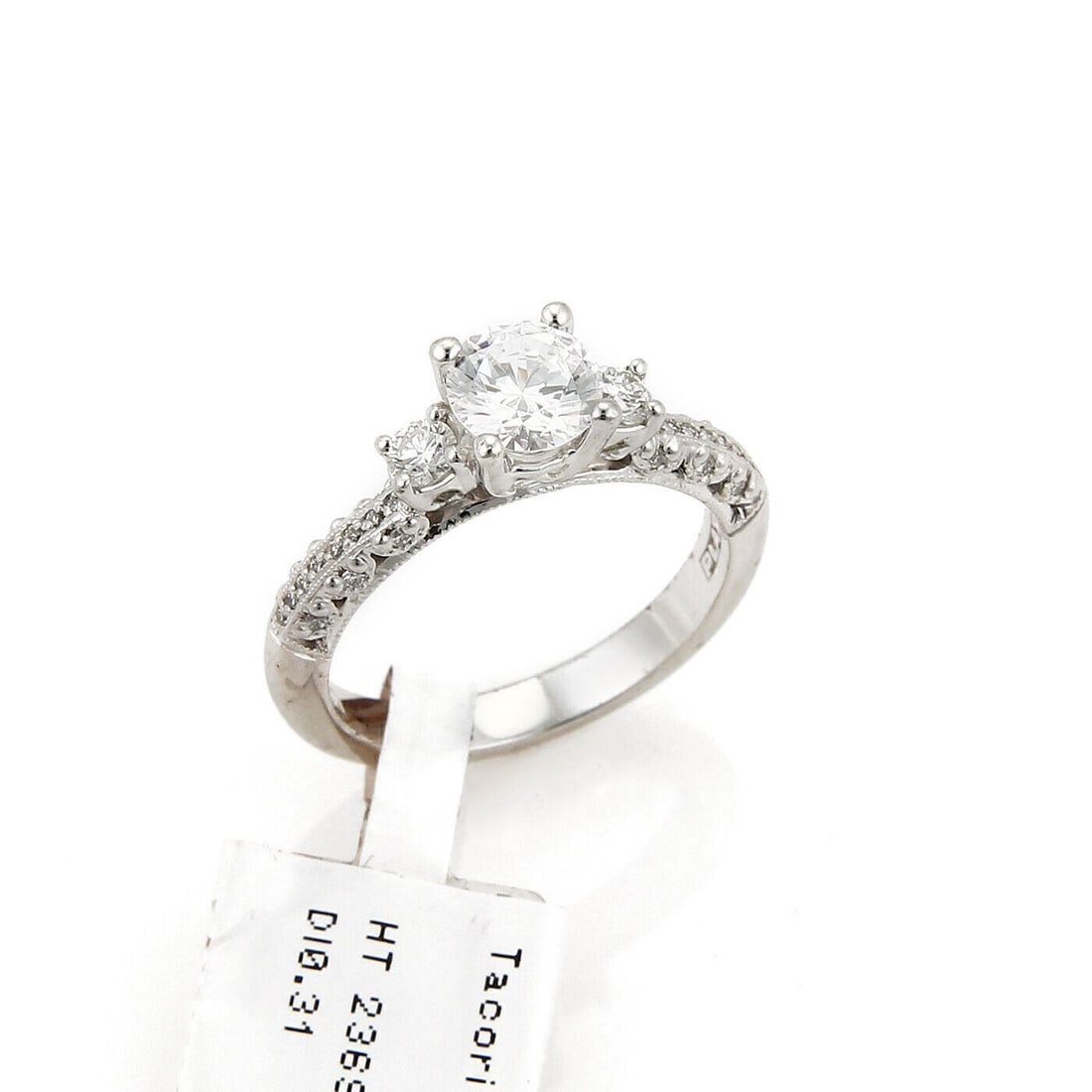 Platinum Milgrain Diamond Mounting Ring by Tacori in Size 6 (1 of 6)