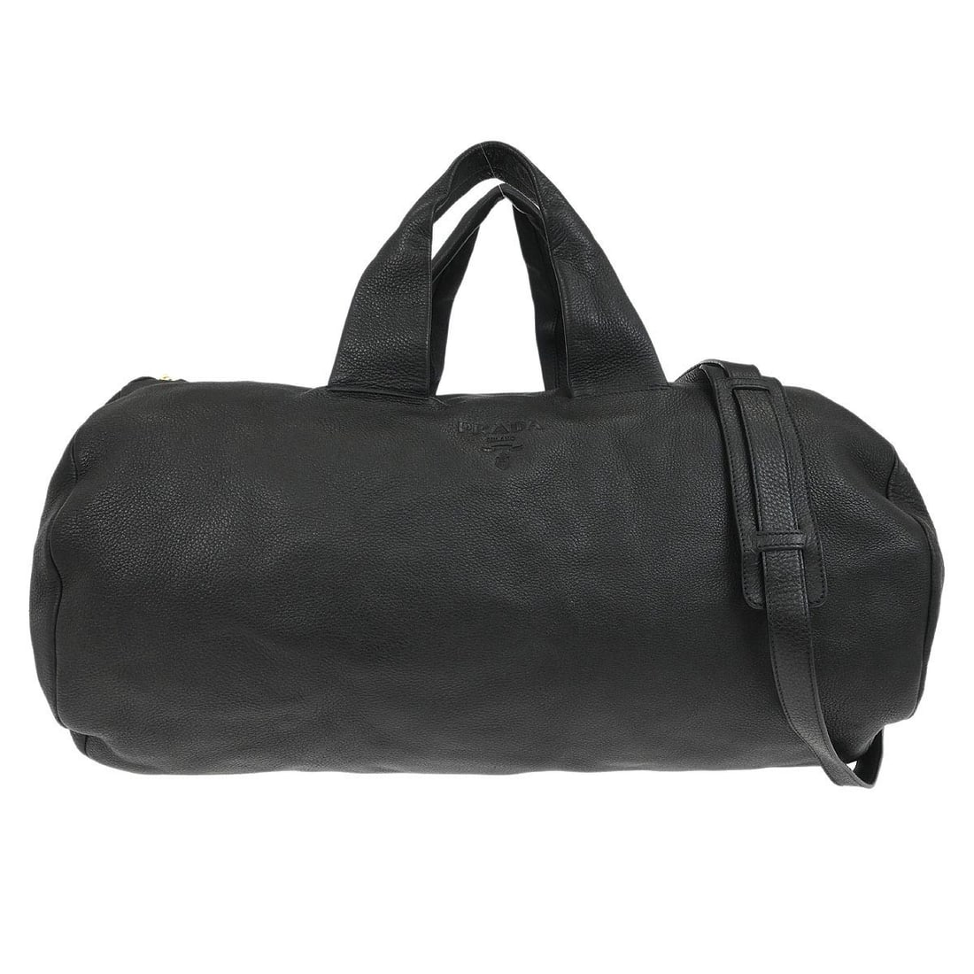 Black Extra Large Prada Leather Duffle Bag with Logo Accents (1 of 10)
