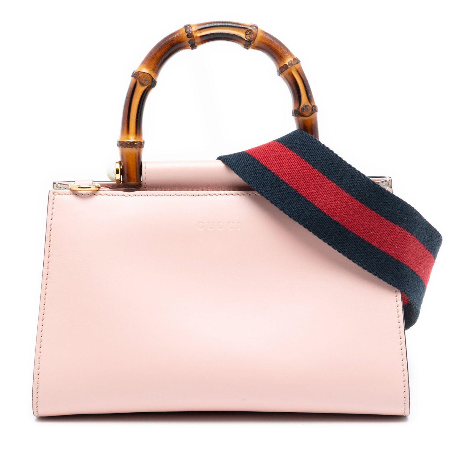 Gucci Nymphaea Mini Satchel Pink Leather with Bamboo Handle (1 of 7)