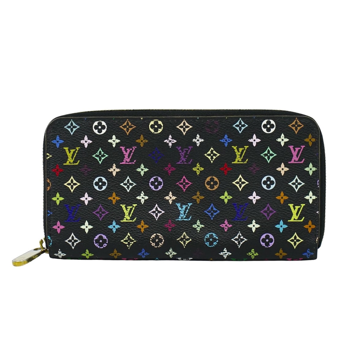 Louis Vuitton Multicolor Monogram Zippy Wallet NM Black Canvas (1 of 15)