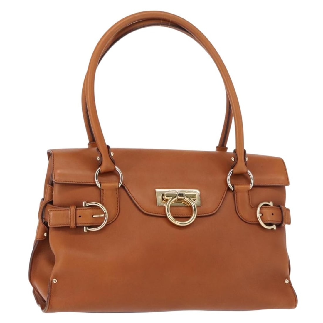 Virna Satchel Bag by Salvatore Ferragamo in Brown Leather (1 of 18)