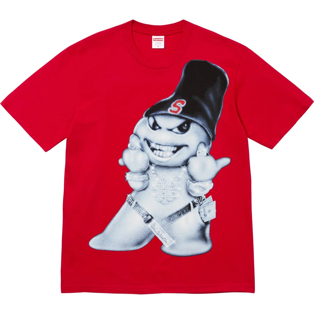 Red Supreme Snowman Graphic Cotton T Shirt Medium (1 of 2)