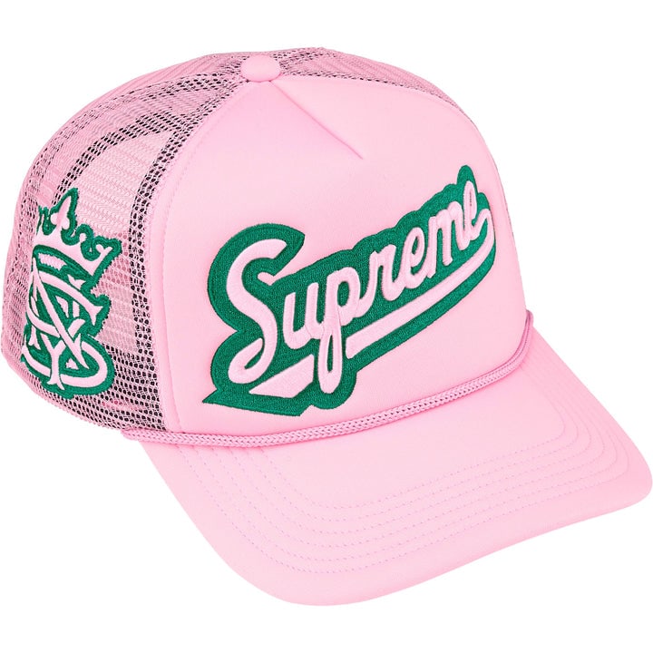 Pink Supreme University Mesh Panel 5-Panel Cap with Embroidered Logo (1 of 1)