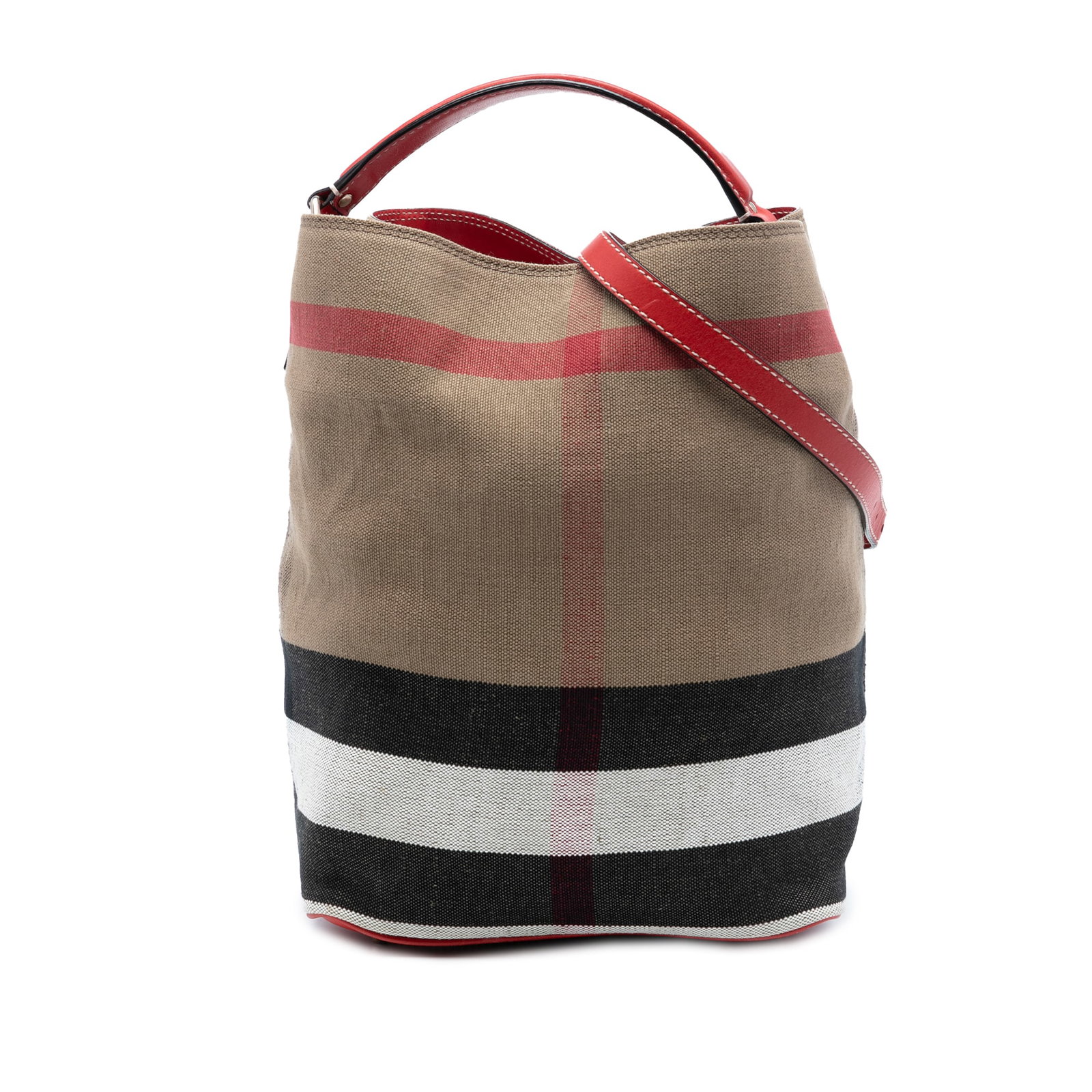 Burberry Ashby Bucket Bag Medium Canvas with Mega Check Pattern (1 of 8)