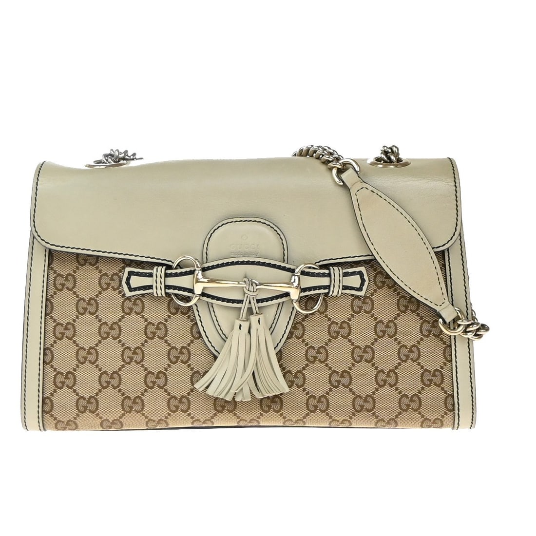 Gucci Emily Brown GG Canvas and Leather Chain Shoulder Bag (1 of 16)