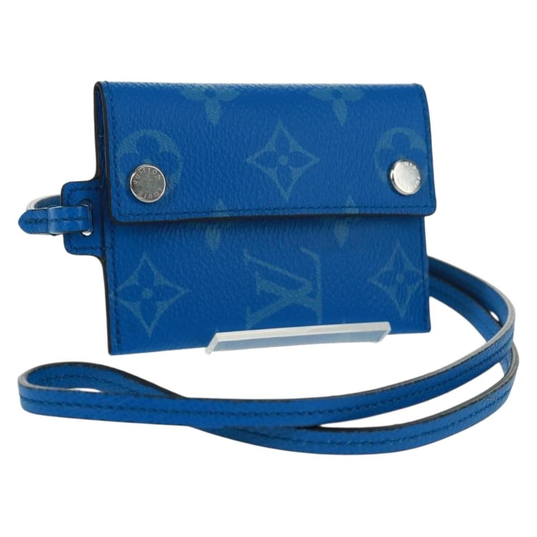 Blue Monogram Canvas Card Case with Strap Louis Vuitton M83154 (1 of 18)