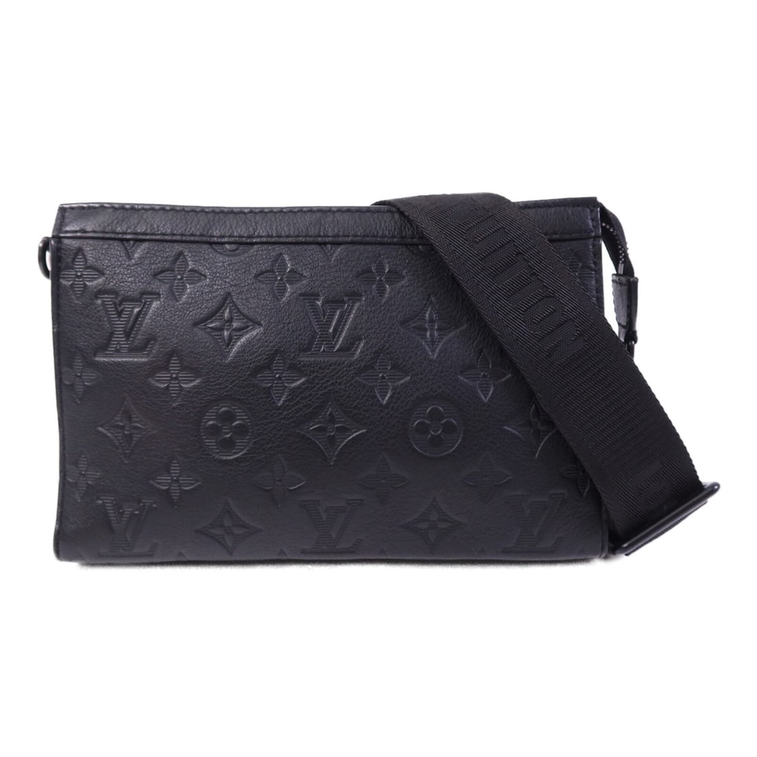 Louis Vuitton Gaston Black Leather Monogram Shadow Men's Shoulder Bag (1 of 13)
