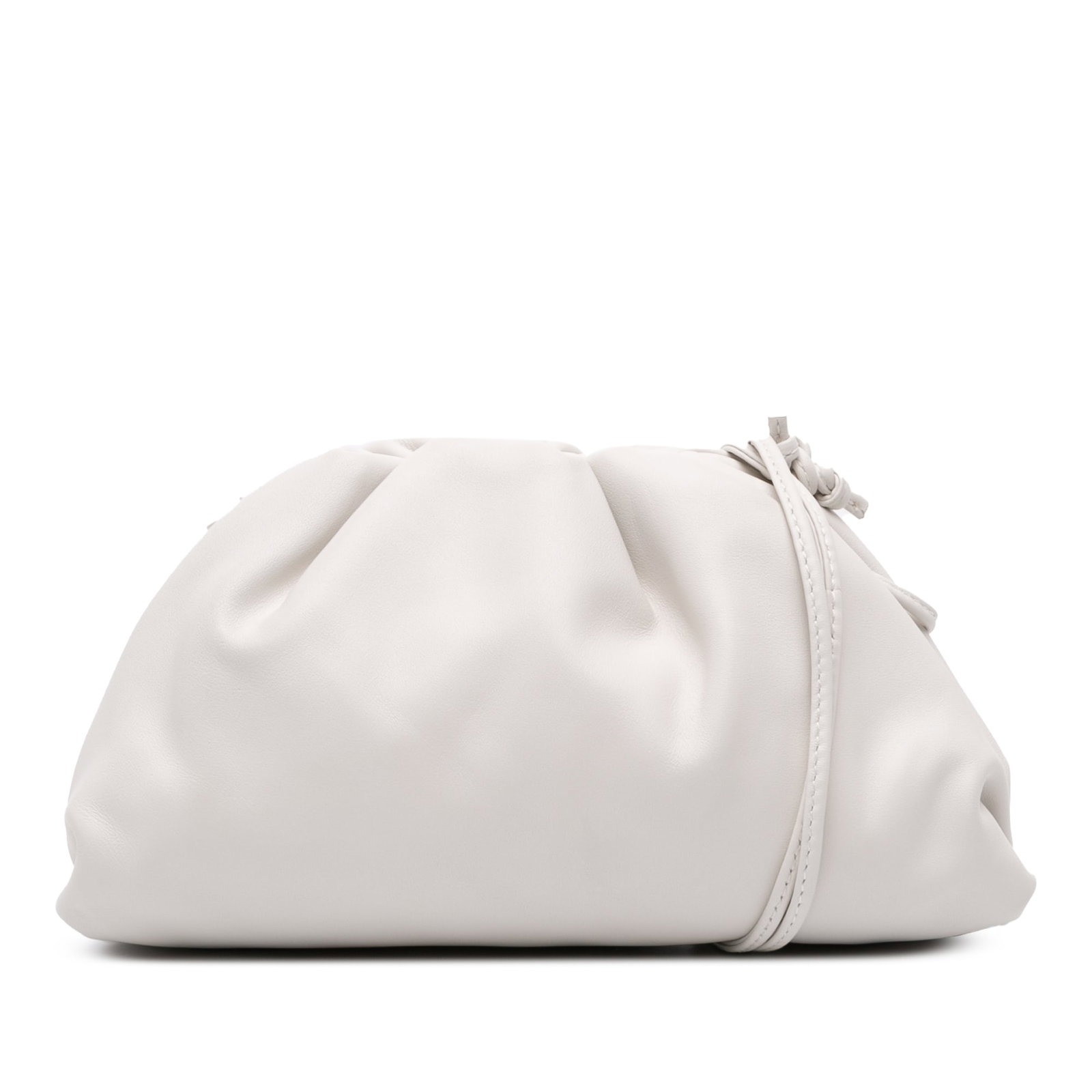 Bottega Veneta White Lambskin Mini Pouch Crossbody Bag (1 of 8)