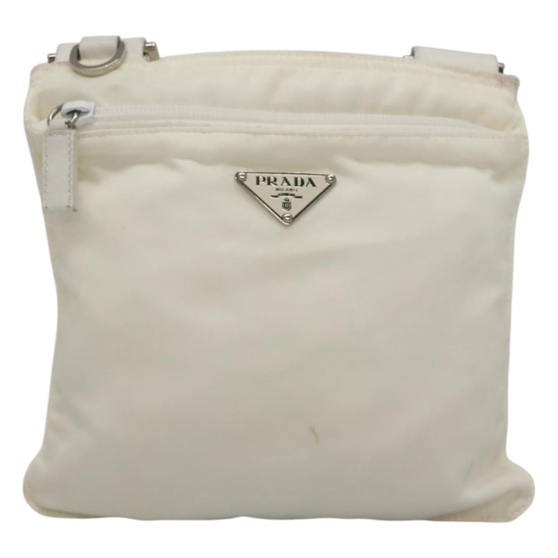 Prada Tessuto Nylon White Messenger Bag with Front Pocket (1 of 18)