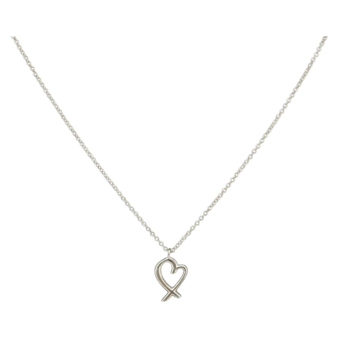 TIFFANY&Co. Loving Heart Necklace Ag925 Silver Authentic (1 of 11)