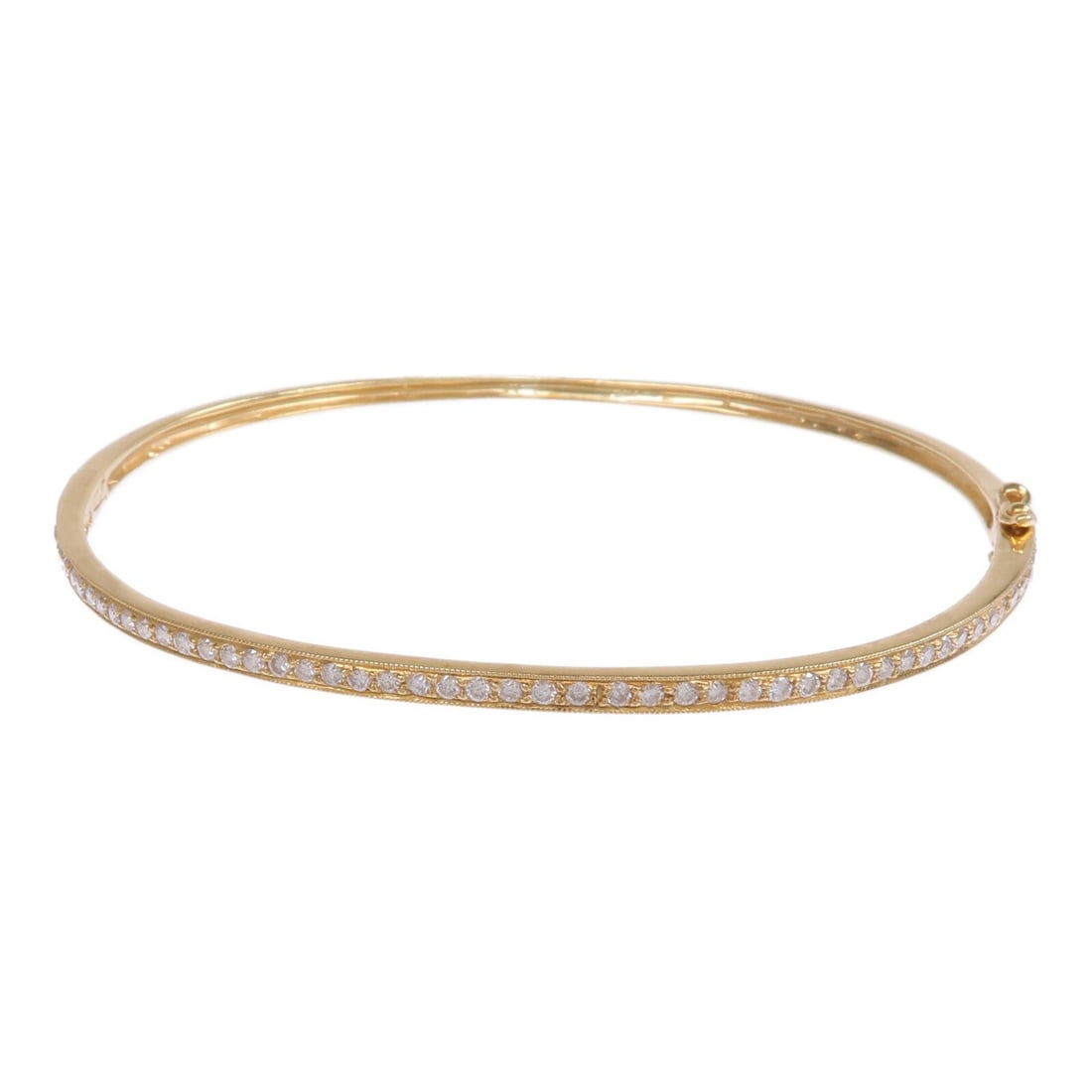 18K Yellow Gold Diamond Bangle Bracelet (1 of 10)