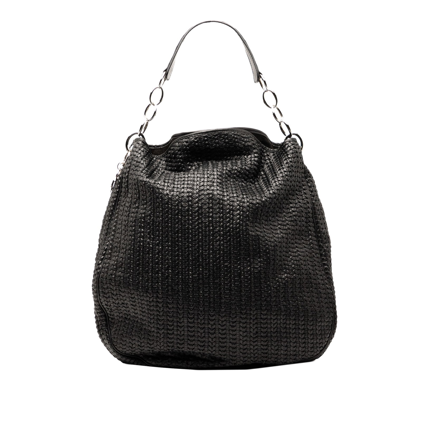 Dior Woven Lambskin Soft Lady Dior Hobo Bag Italy Black (1 of 7)