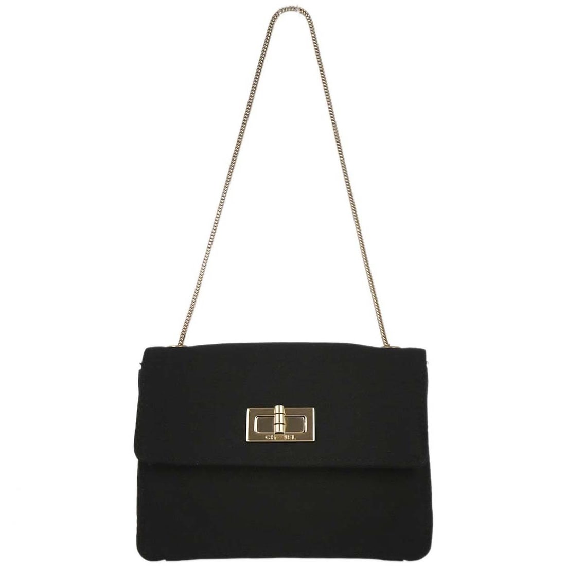 Chanel Mini Black Satin Top Handle Bag with Mademoiselle Lock (1 of 10)