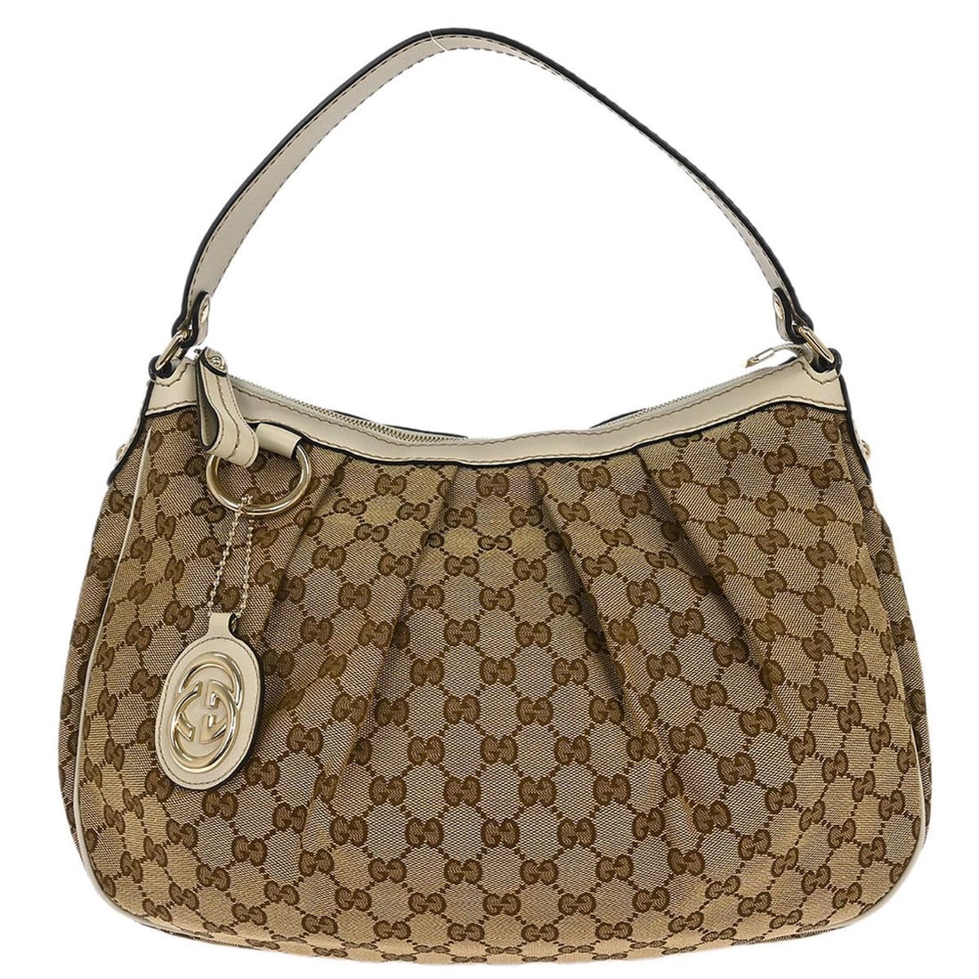 Sukey Hobo Shoulder Bag in Beige GG Canvas and Leather by Gucci (1 of 11)