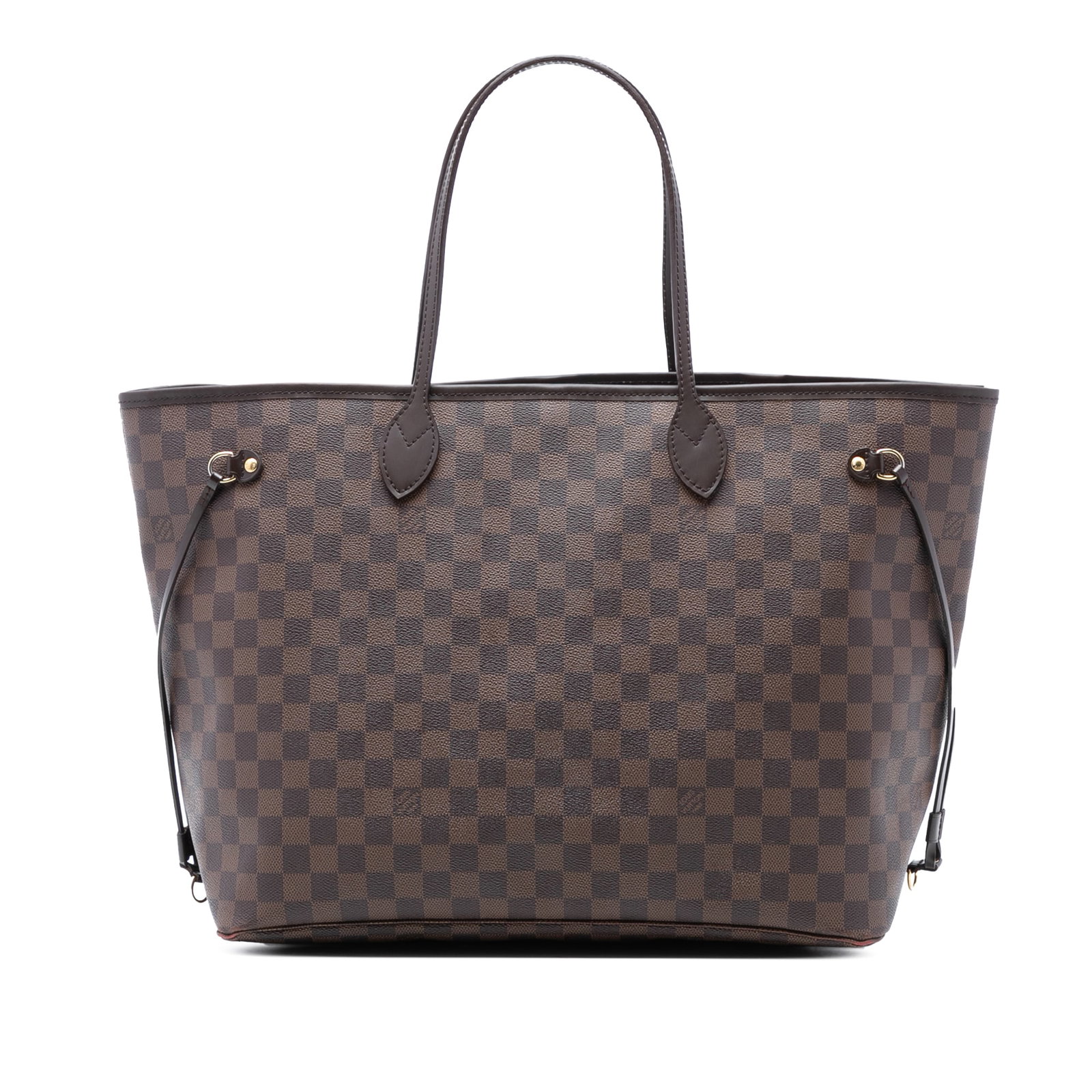 Neverfull GM Brown Tote Damier Ebene Canvas with Leather Trim (1 of 7)