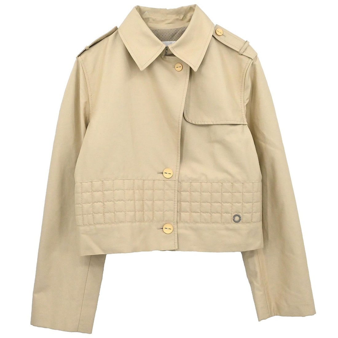 Beige Collared Mid-Length Jacket by Chanel Size 40 Vintage (1 of 12)