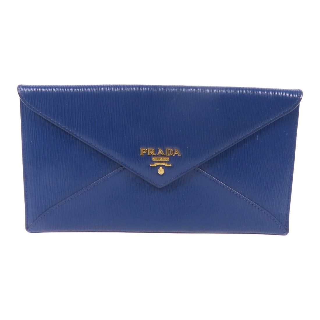 PRADA Long Bifold Wallet Calfskin Leather Blue Italy: PRADA Long Bifold Wallet Calfskin Leather Blue Italy Introducing the PRADA Long Wallet, a sophisticated bifold purse crafted from premium calfskin leather in a striking blue hue. This stylish wallet i