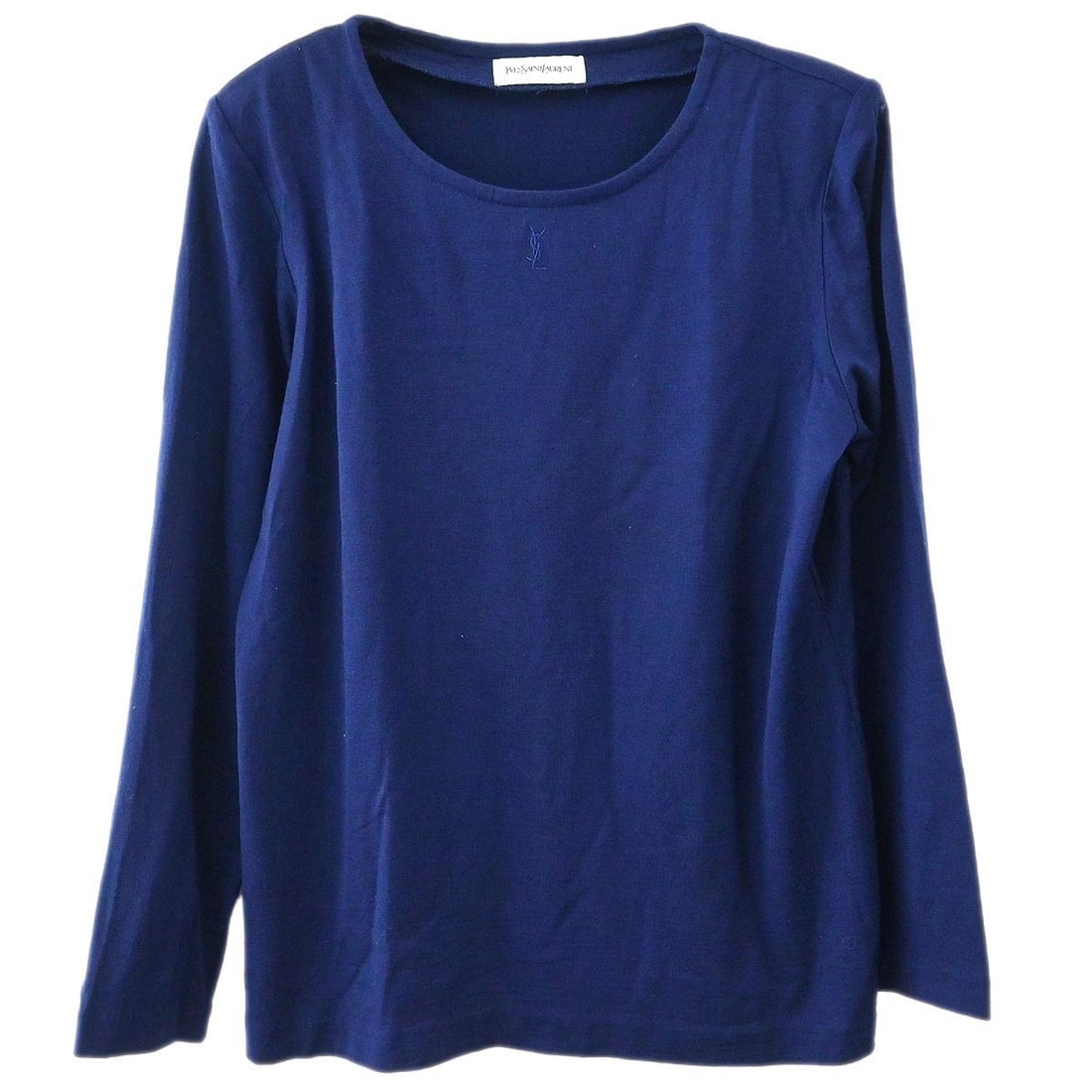 Yves Saint Laurent Navy Wool Long Sleeve T-Shirt Size M (1 of 10)
