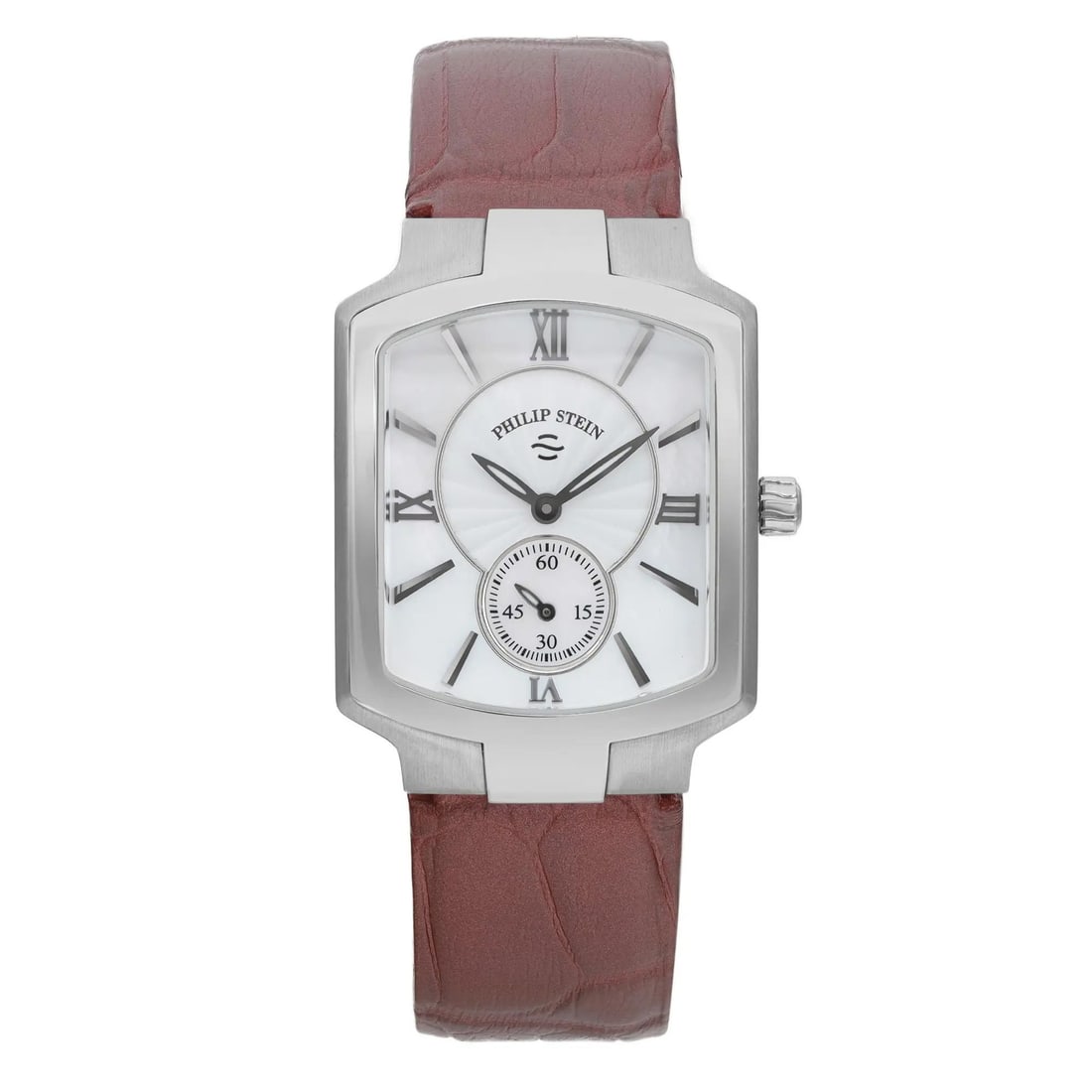 Philip Stein Classic Square 28mm Quartz Ladies Watch Steel MOP Dial (1 of 5)