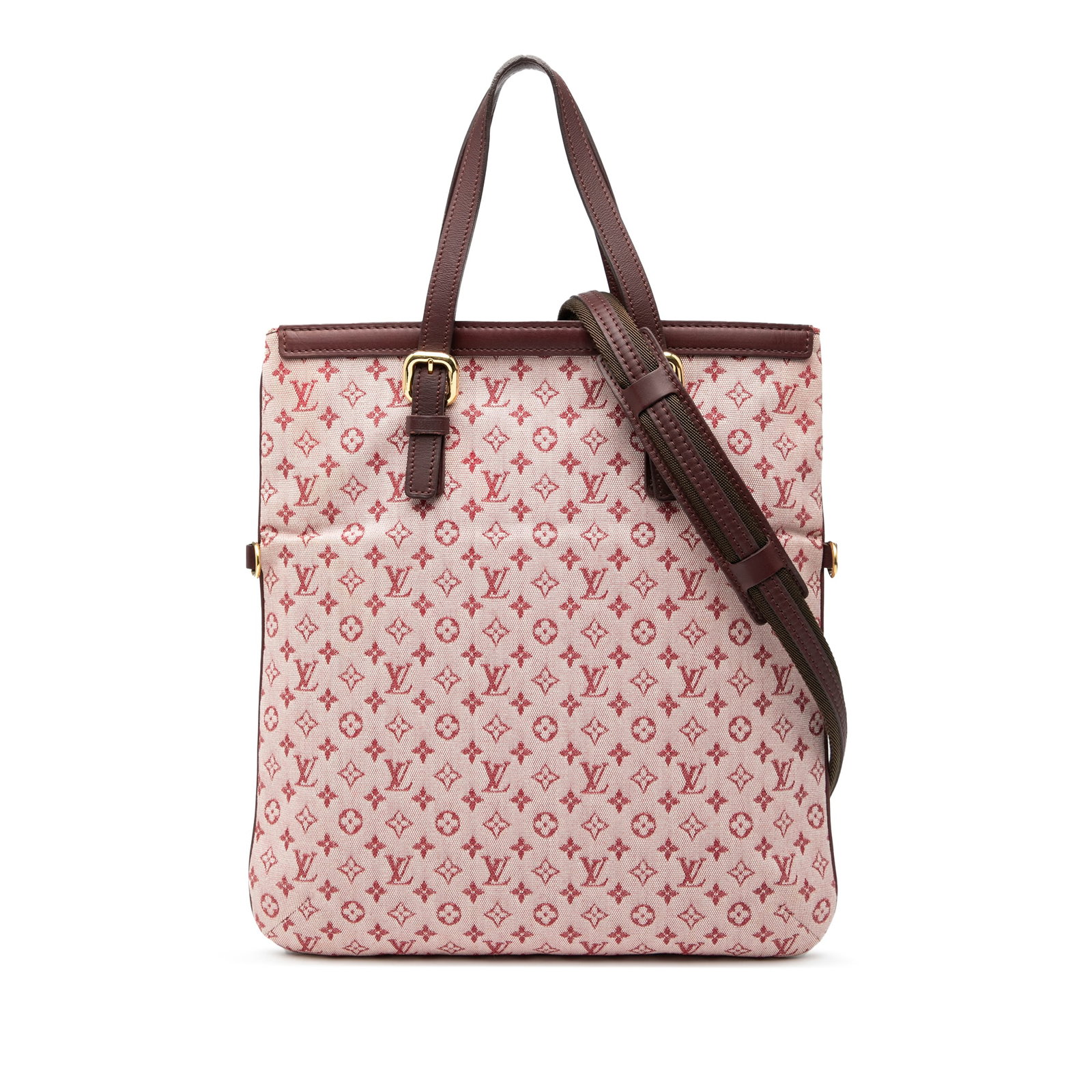 Red Mini Lin Francoise Tote with Monogram Canvas and Leather Handles (1 of 7)