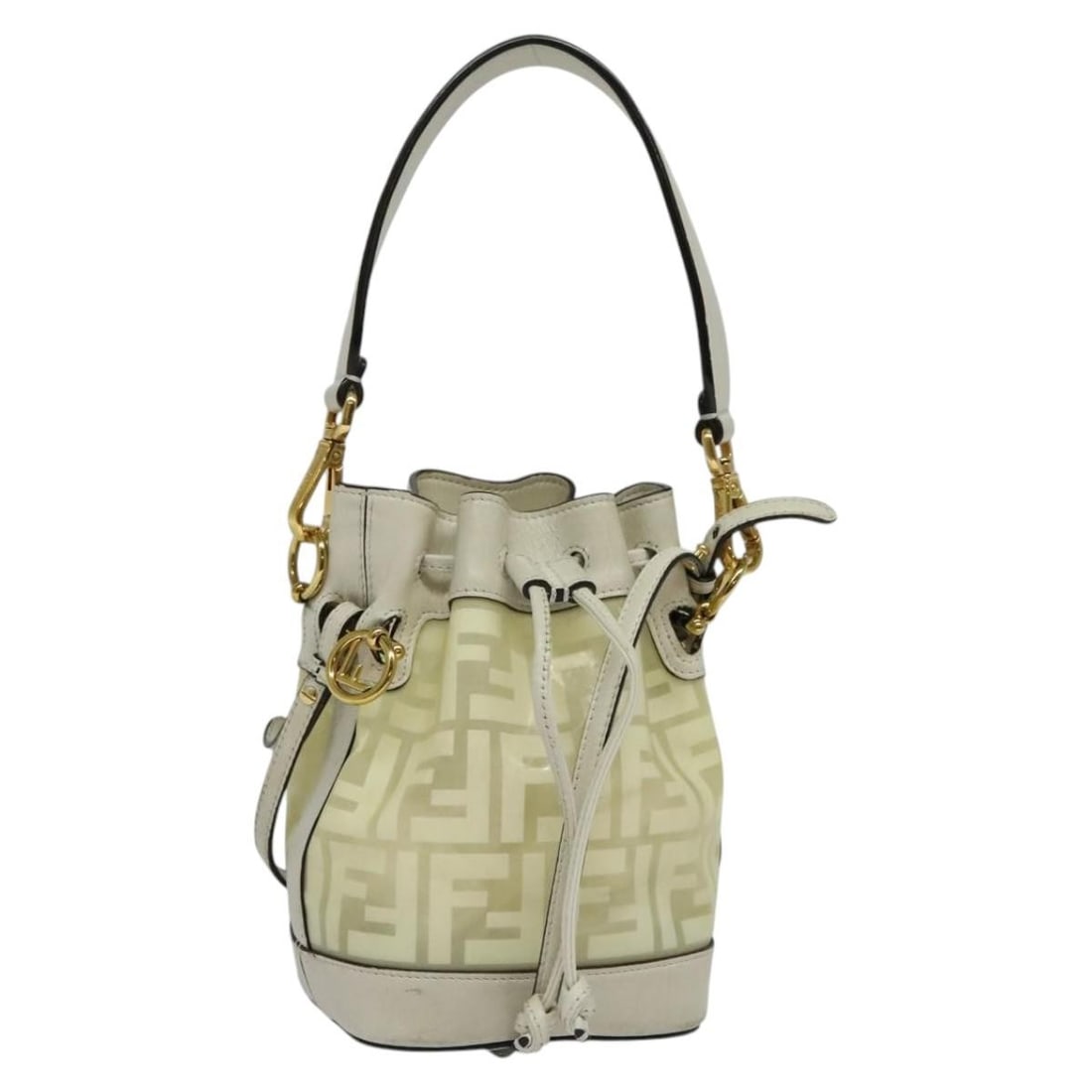 Fendi Canvas Mon Tresor FF Logo Bucket Bag White 12cm by 17cm by 10cm (1 of 18)