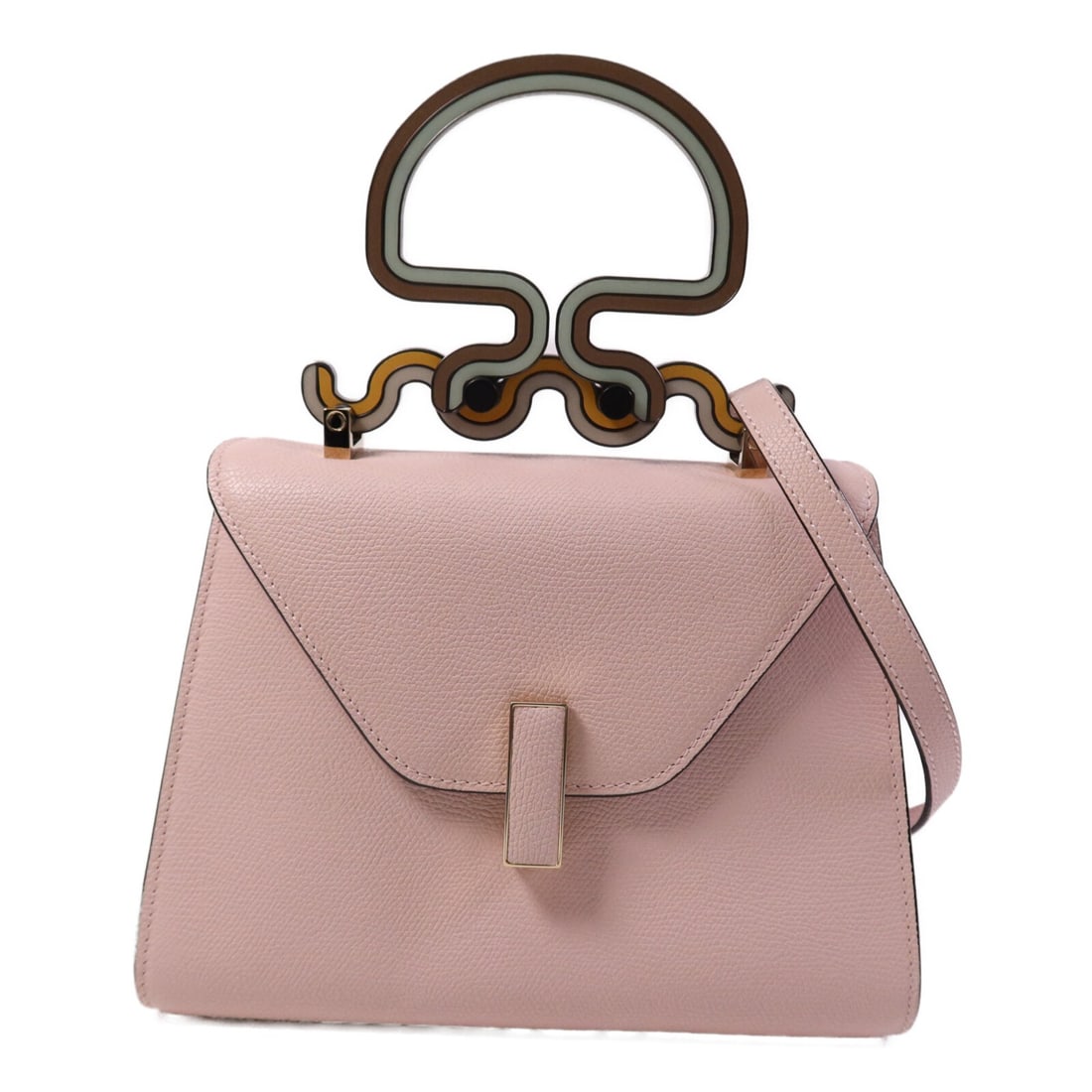 Valextra Small Iside Pink Calfskin Tote with Gold Tone Hardware (1 of 18)