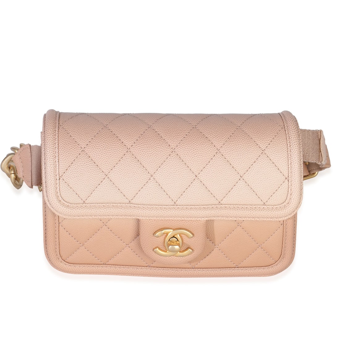 Beige Pink Quilted Leather Small Sunset On The Sea Belt Bag by Chanel (1 of 8)