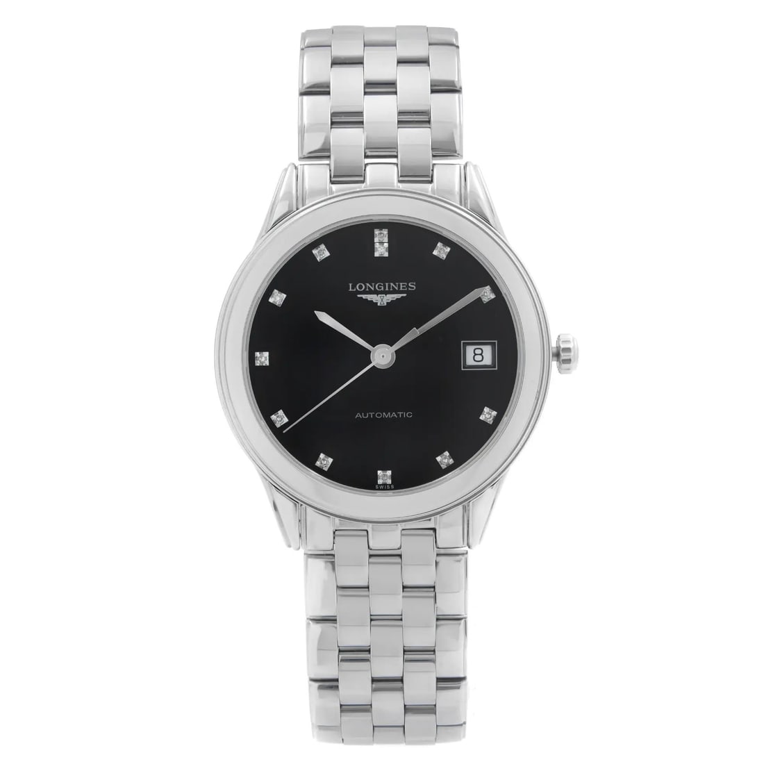 Longines Flagship Automatic Watch 38.5mm Black Diamond Dial L4.974.4.57.6 (1 of 6)