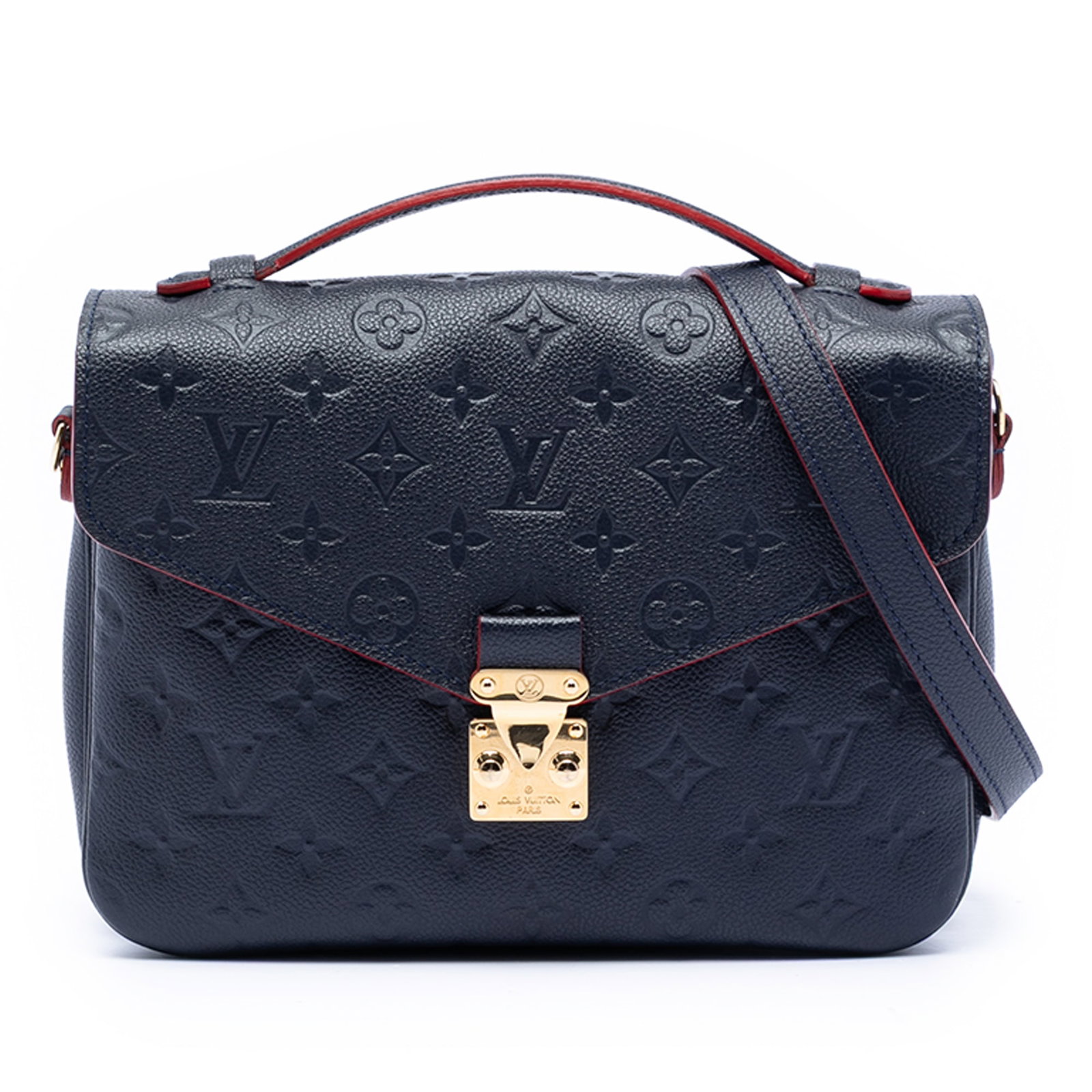 Louis Vuitton Blue Leather Pochette Metis Shoulder Bag with Monogram Empreinte (1 of 8)